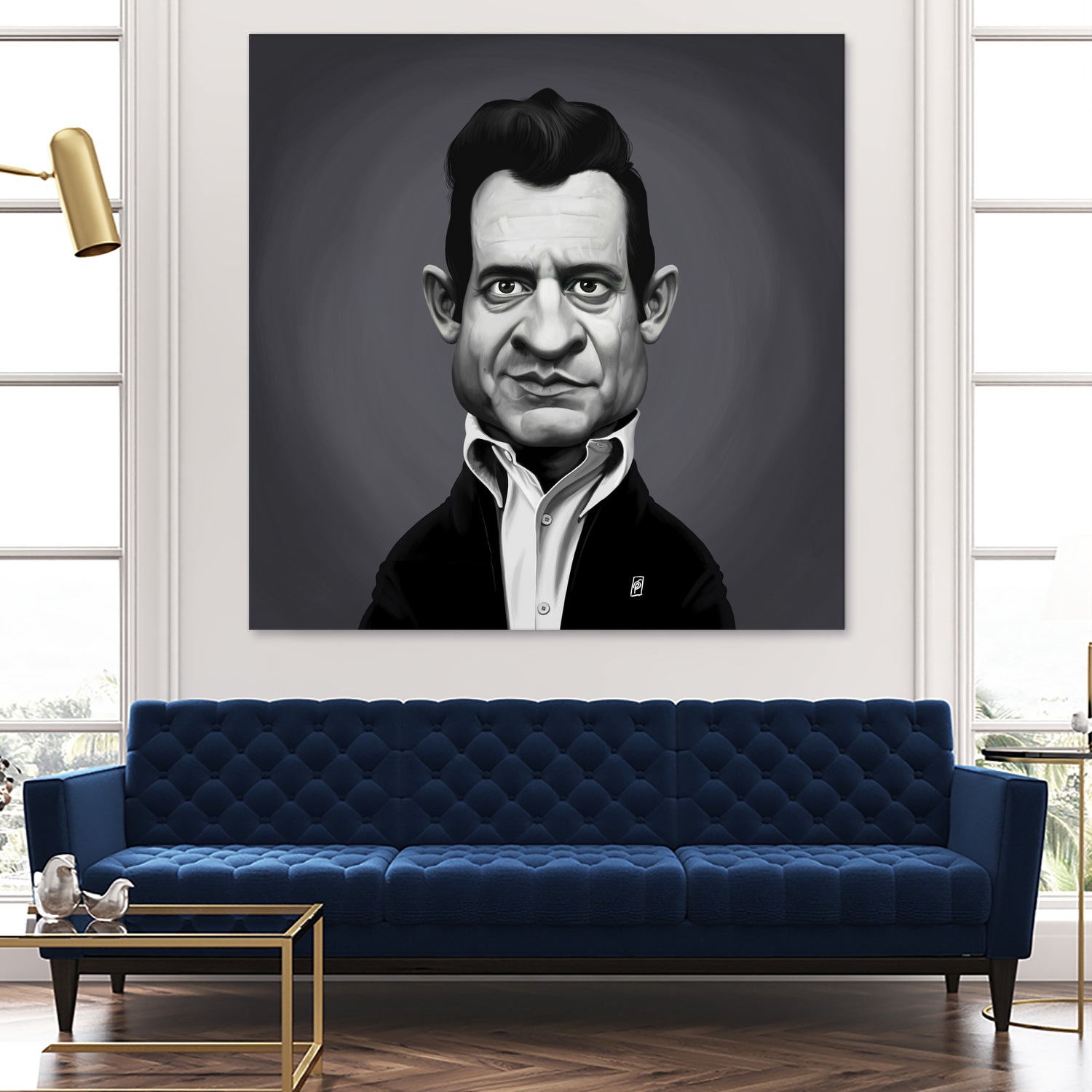 Johnny Cash by Rob Snow on GIANT ART - gray digital painting