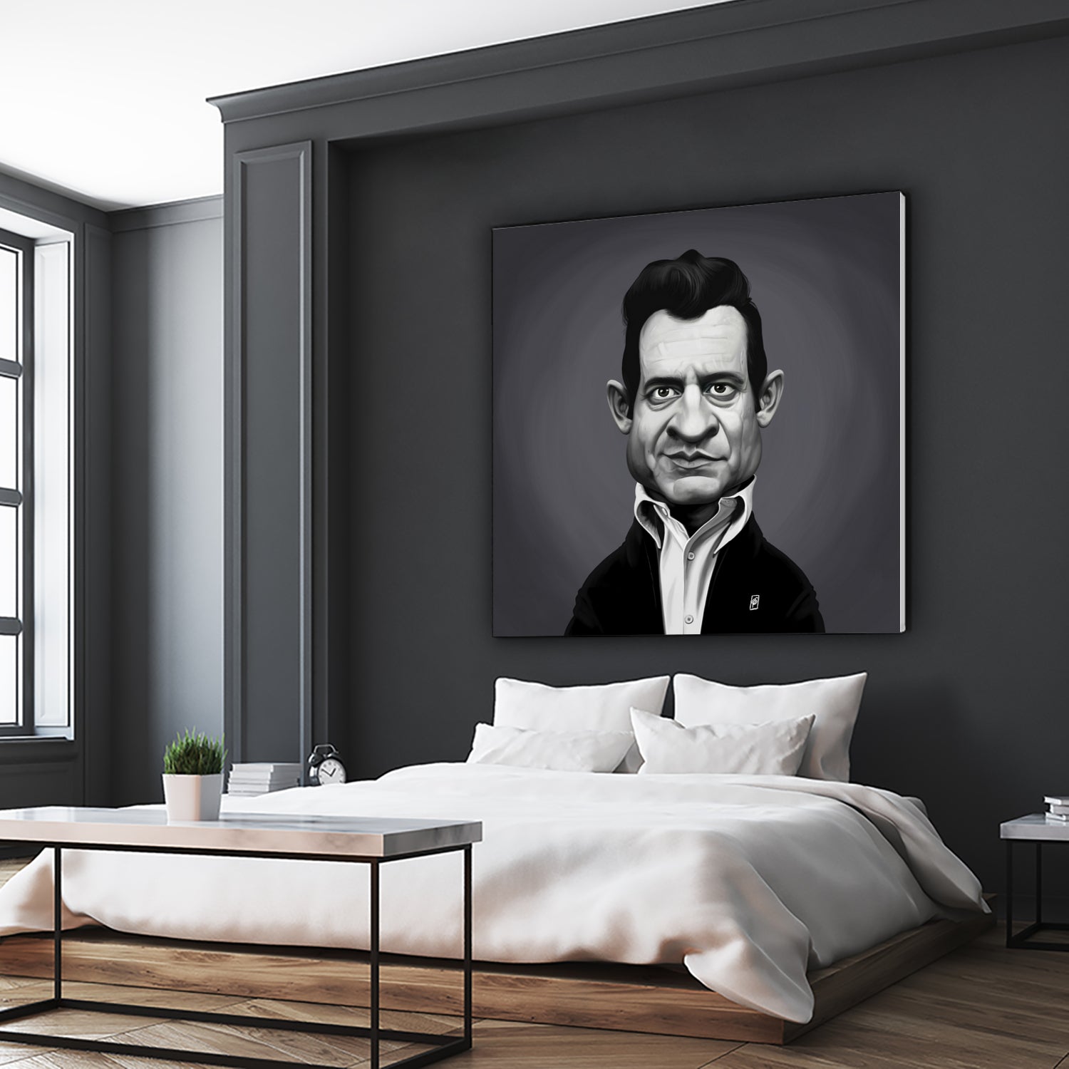 Johnny Cash by Rob Snow on GIANT ART - gray digital painting