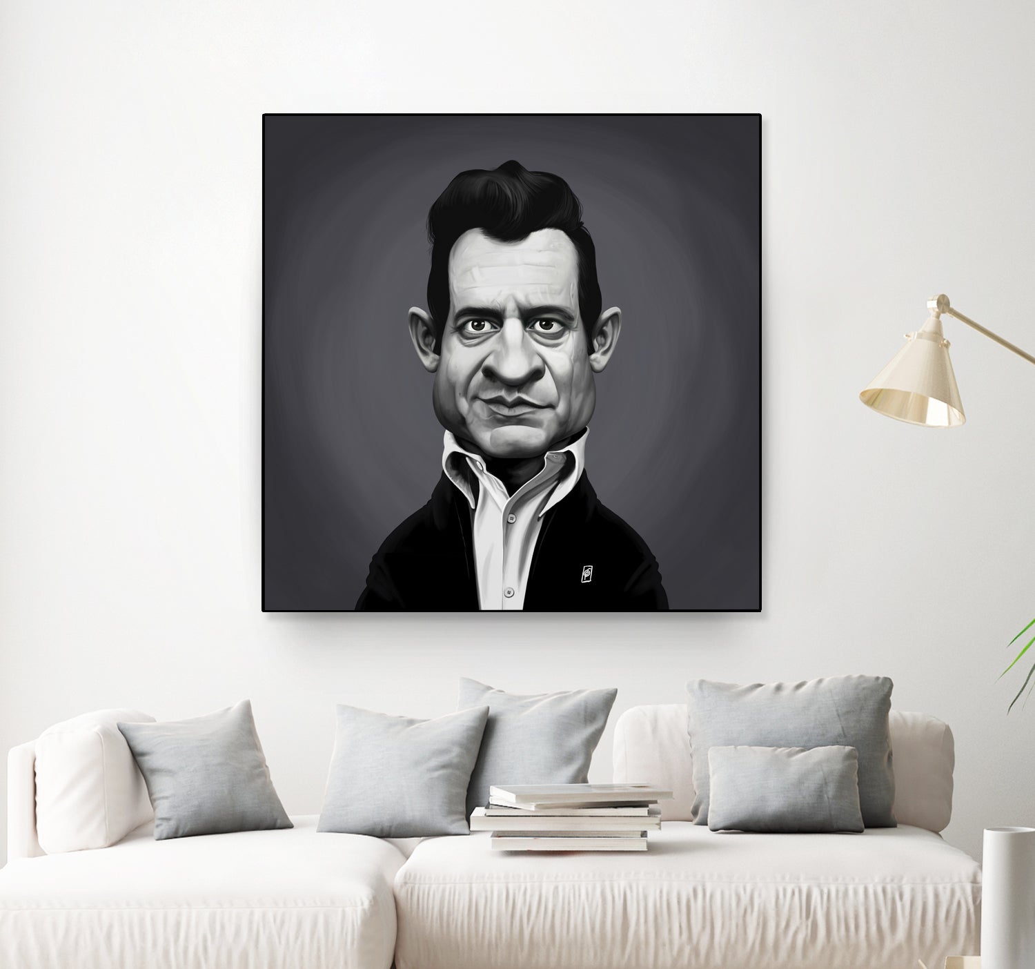 Johnny Cash by Rob Snow on GIANT ART - gray digital painting