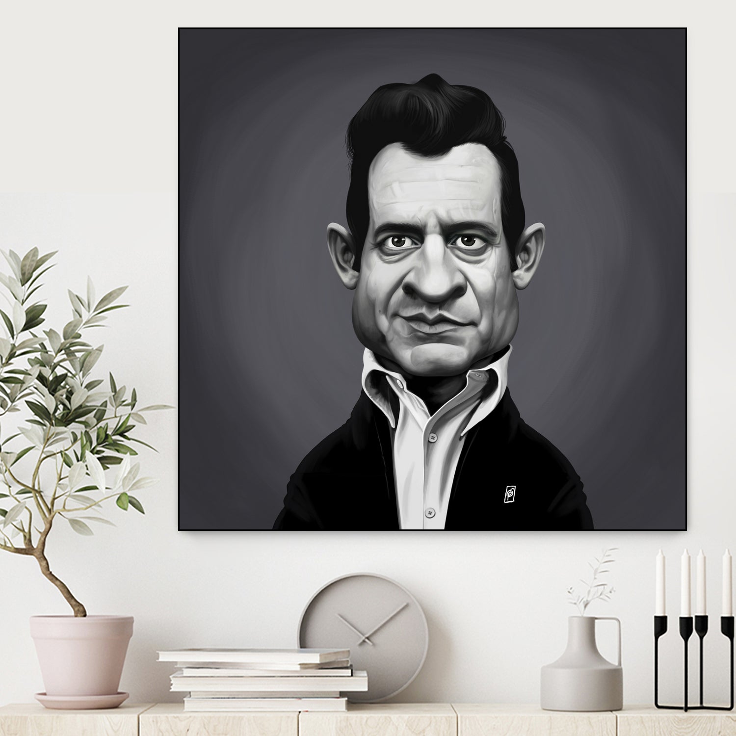 Johnny Cash by Rob Snow on GIANT ART - gray digital painting