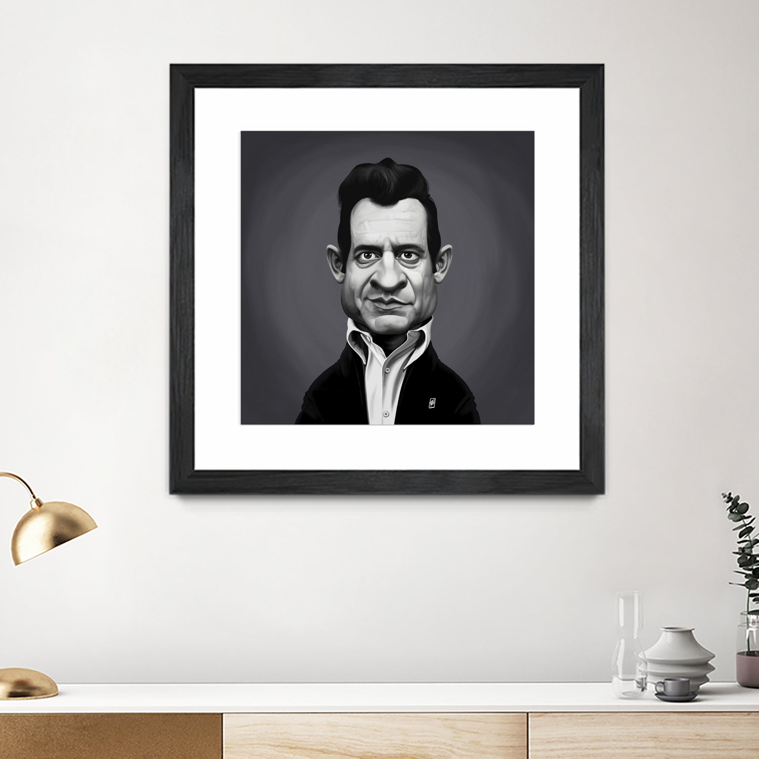 Johnny Cash by Rob Snow on GIANT ART - gray digital painting