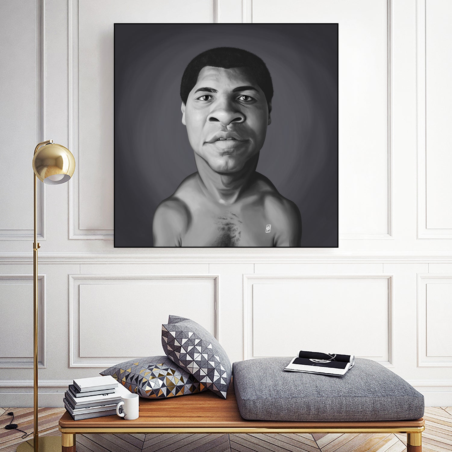 Muhammad Ali by Rob Snow on GIANT ART - gray digital painting