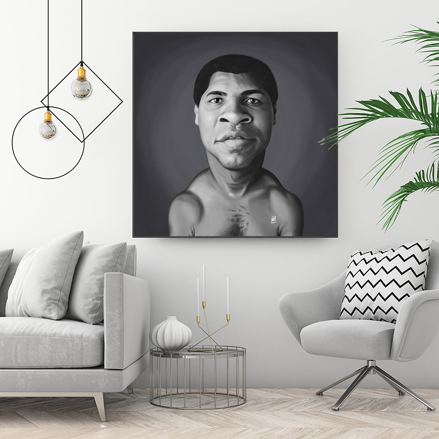 Muhammad Ali by Rob Snow on GIANT ART - gray digital painting