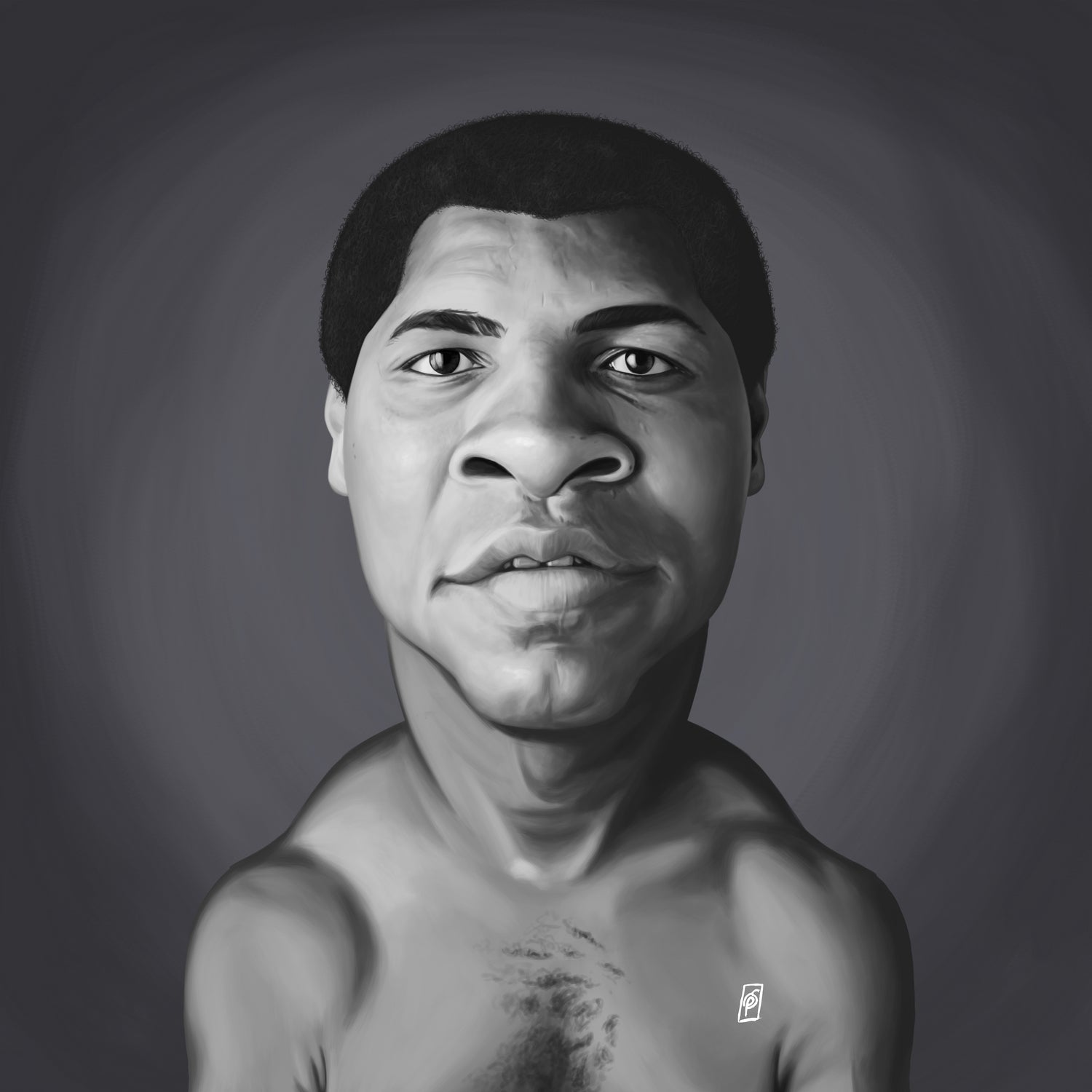 Muhammad Ali by Rob Snow on GIANT ART - gray digital painting