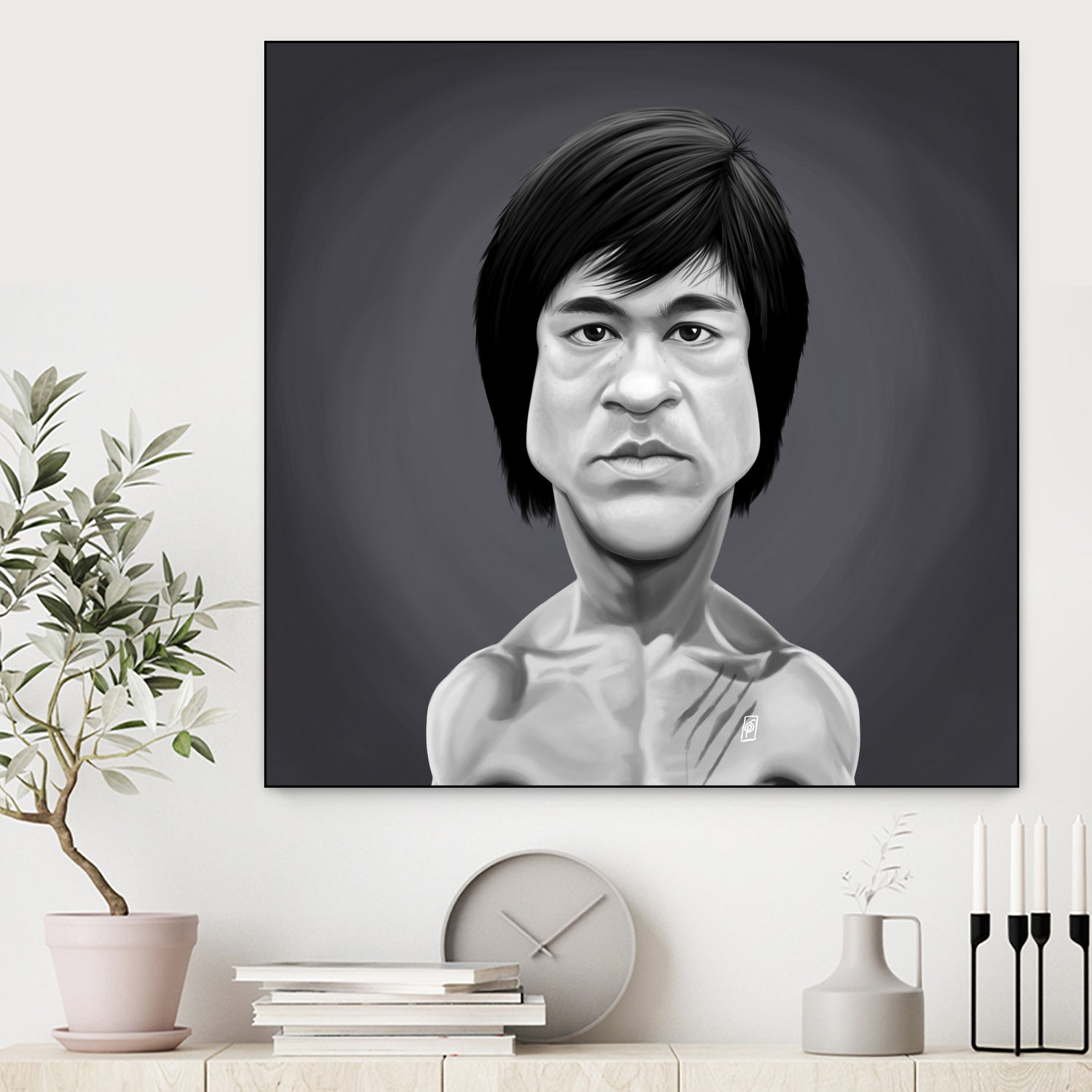 Bruce Lee by Rob Snow on GIANT ART - gray digital painting