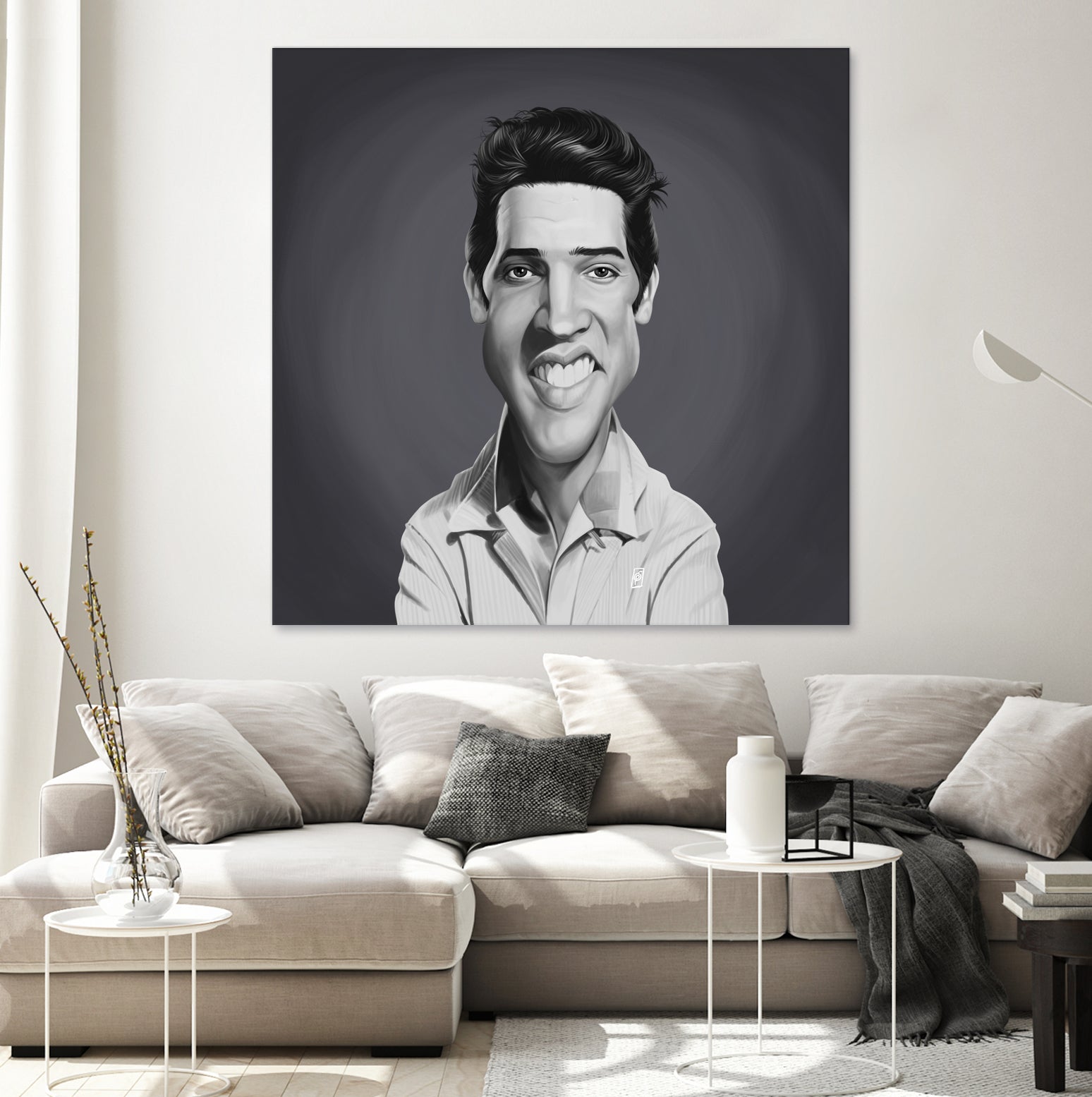 Elvis Presley by Rob Snow on GIANT ART - gray digital painting