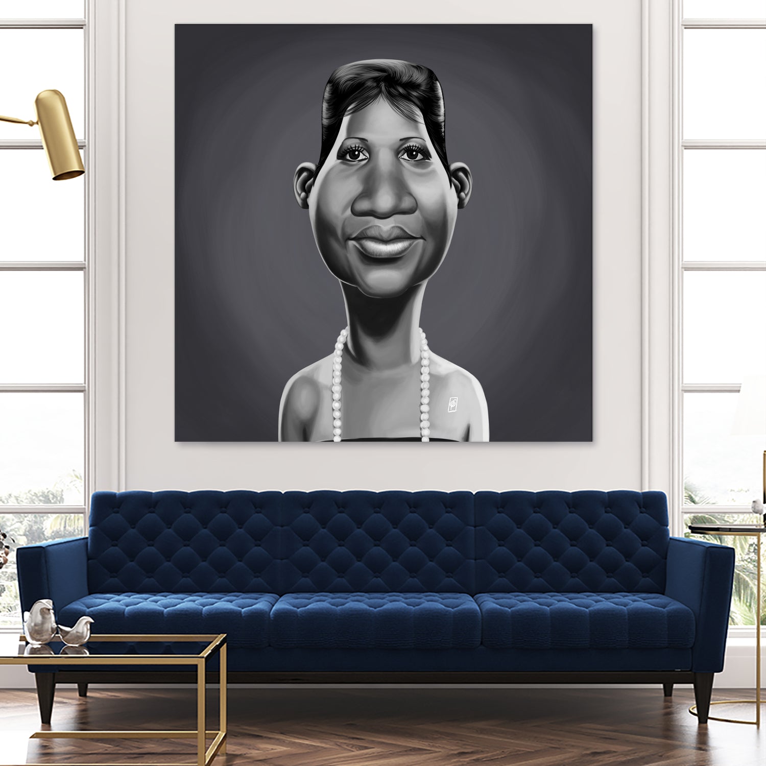 Aretha Franklin by Rob Snow on GIANT ART - gray digital painting