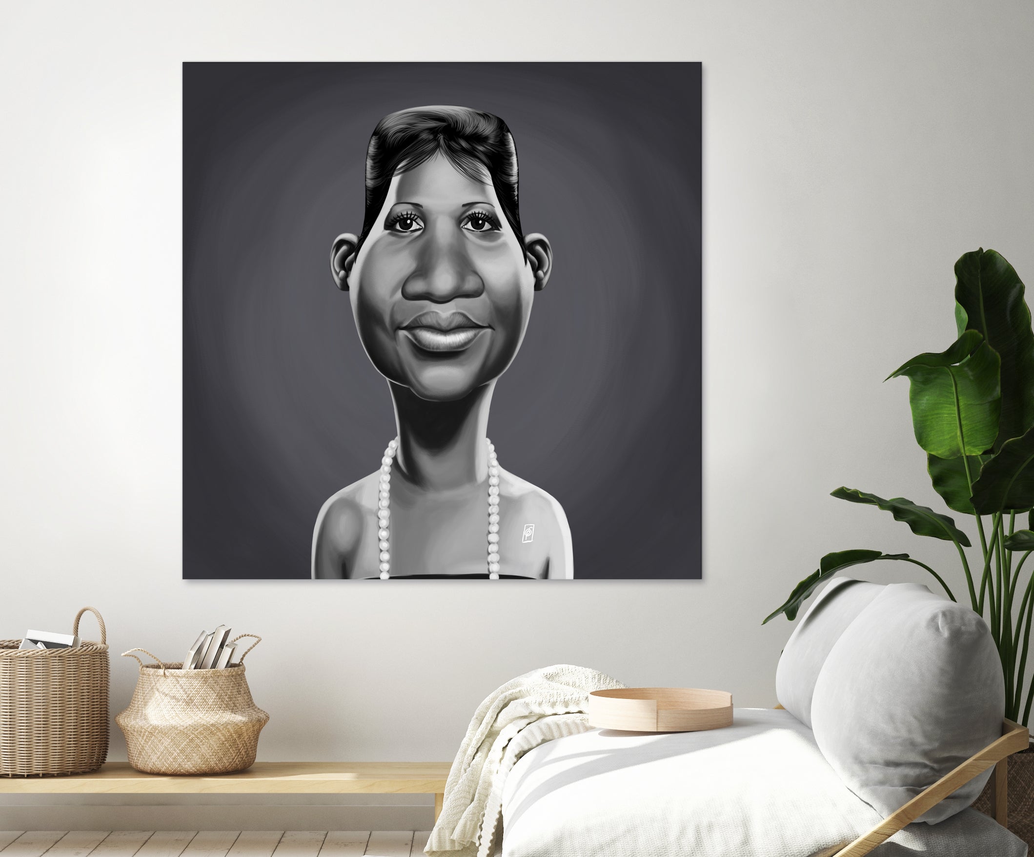 Aretha Franklin by Rob Snow on GIANT ART - gray digital painting