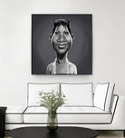 Aretha Franklin by Rob Snow on GIANT ART - gray digital painting