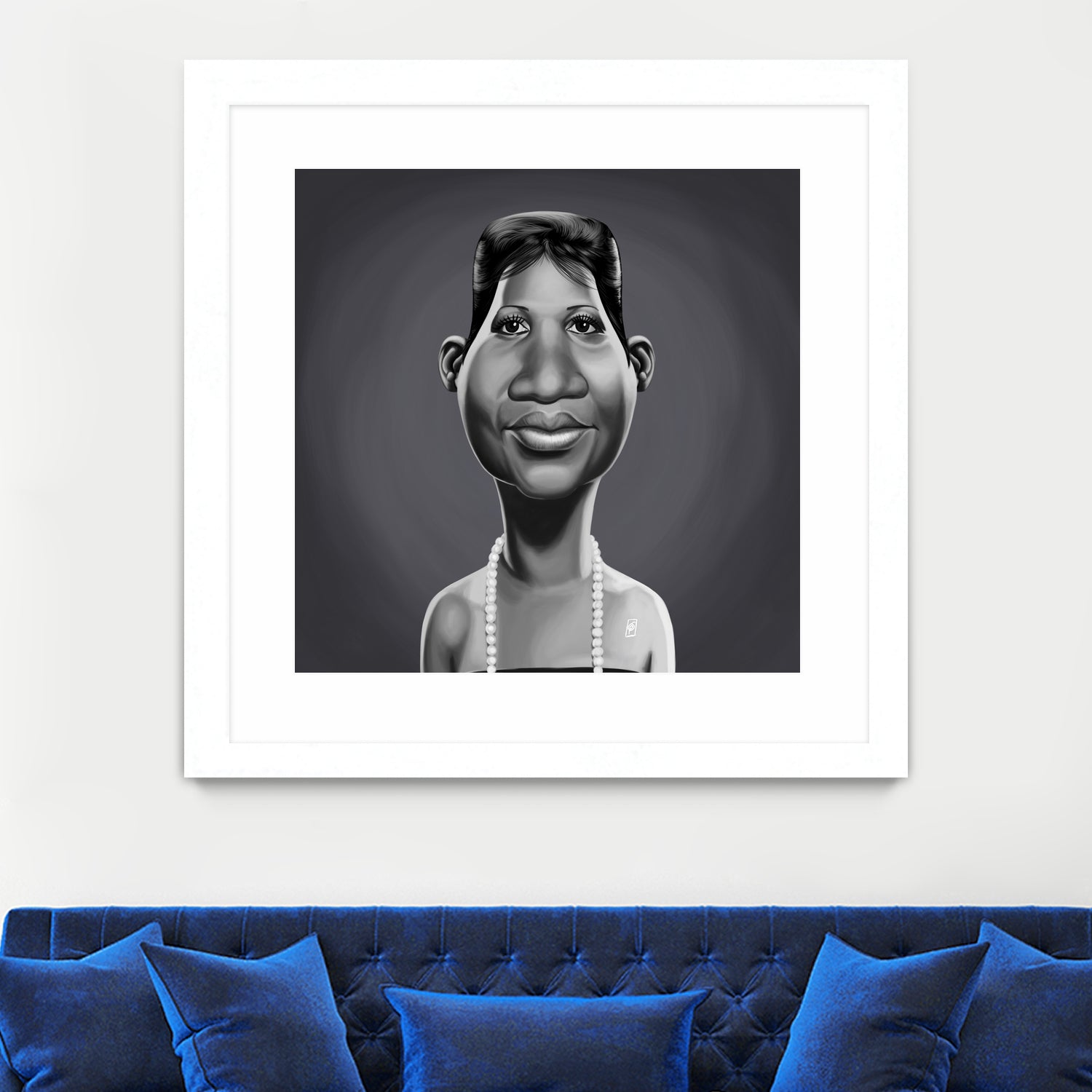 Aretha Franklin by Rob Snow on GIANT ART - gray digital painting