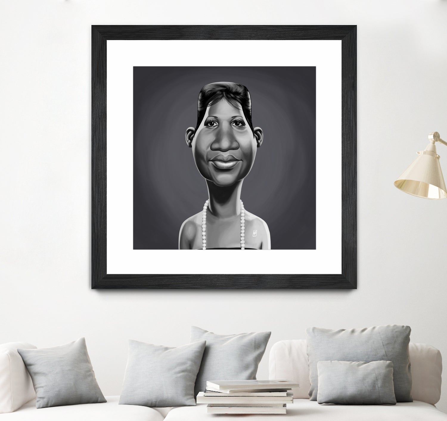 Aretha Franklin by Rob Snow on GIANT ART - gray digital painting