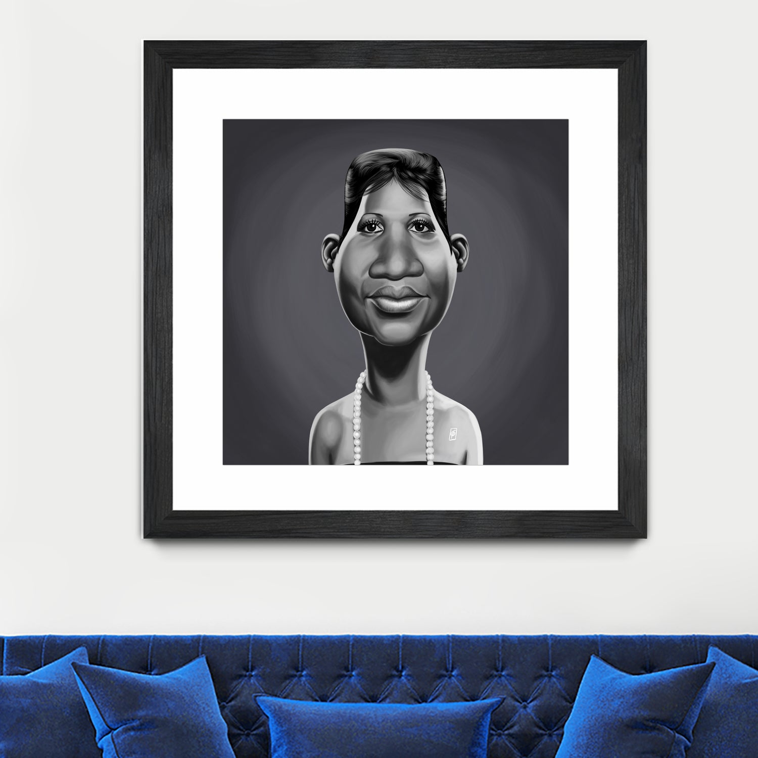 Aretha Franklin by Rob Snow on GIANT ART - gray digital painting