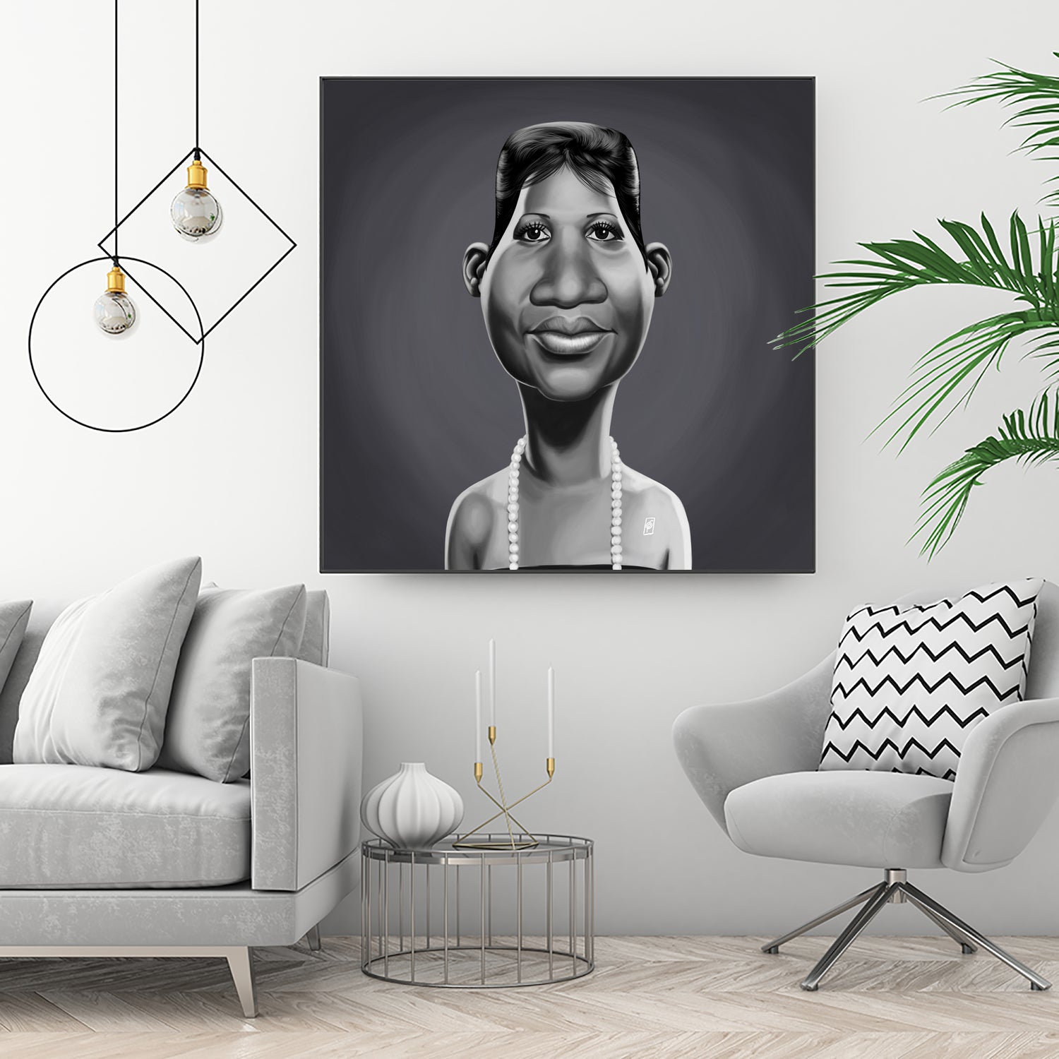 Aretha Franklin by Rob Snow on GIANT ART - gray digital painting