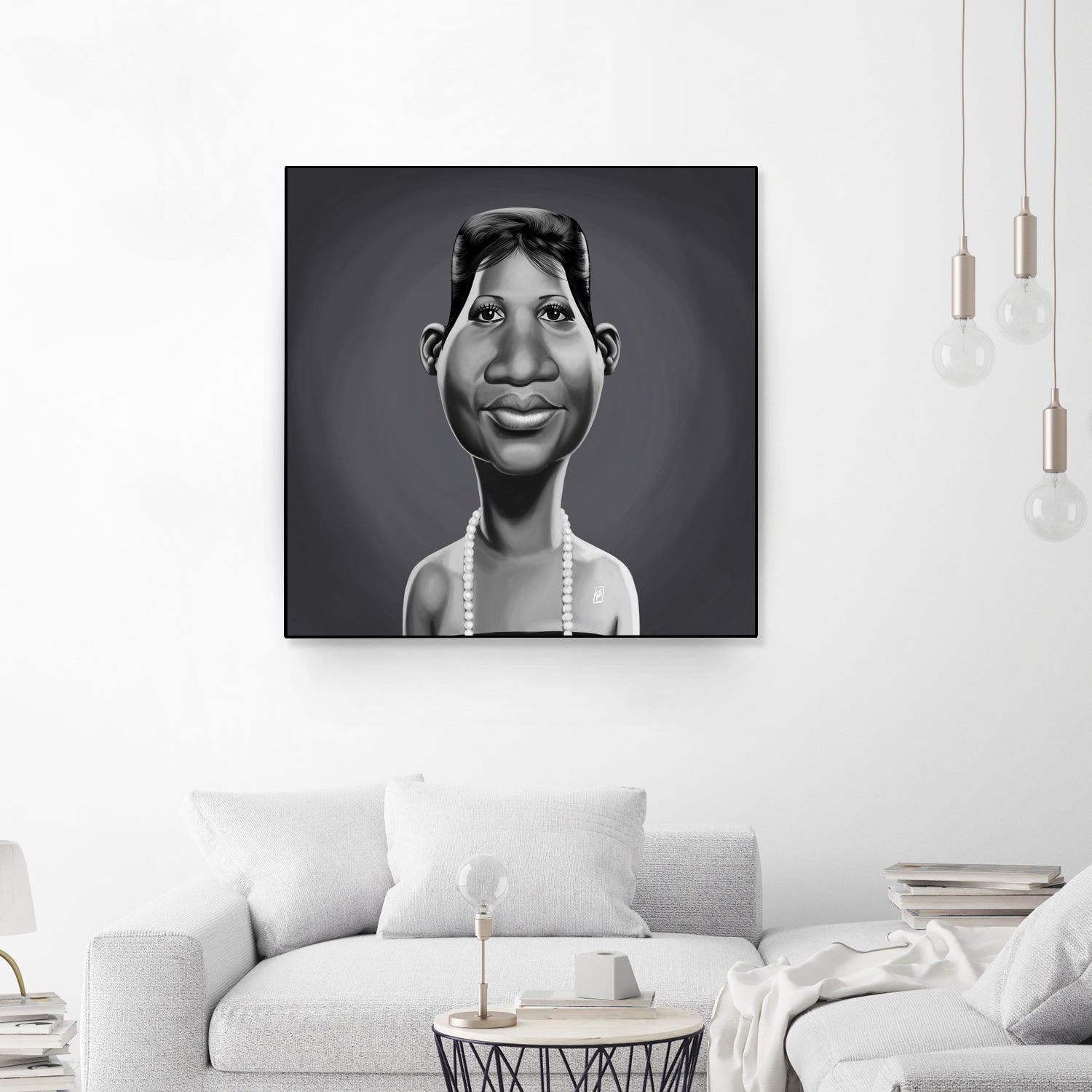 Aretha Franklin by Rob Snow on GIANT ART - gray digital painting