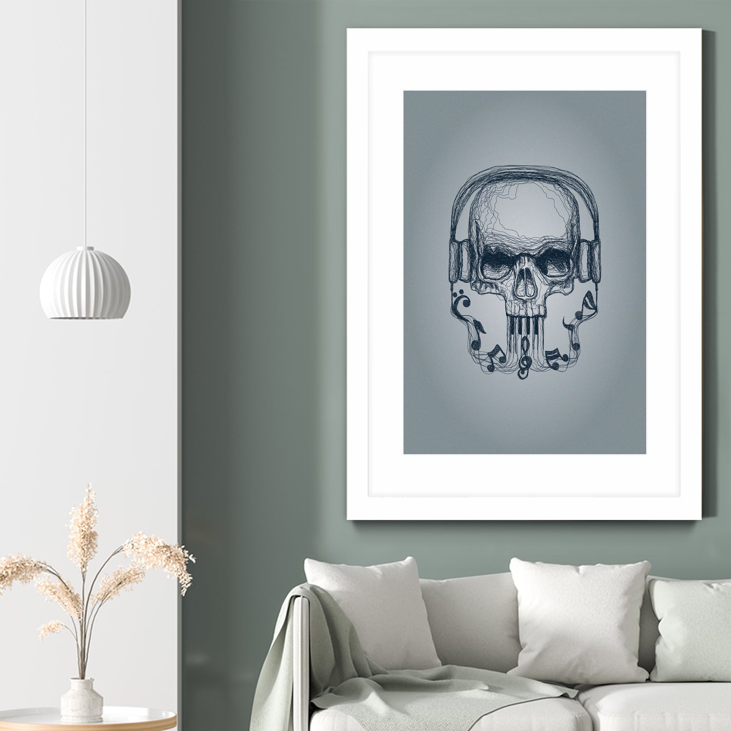 SKULL-LINE MUSIC by IllustRed Créative Studio on GIANT ART - black digital drawing