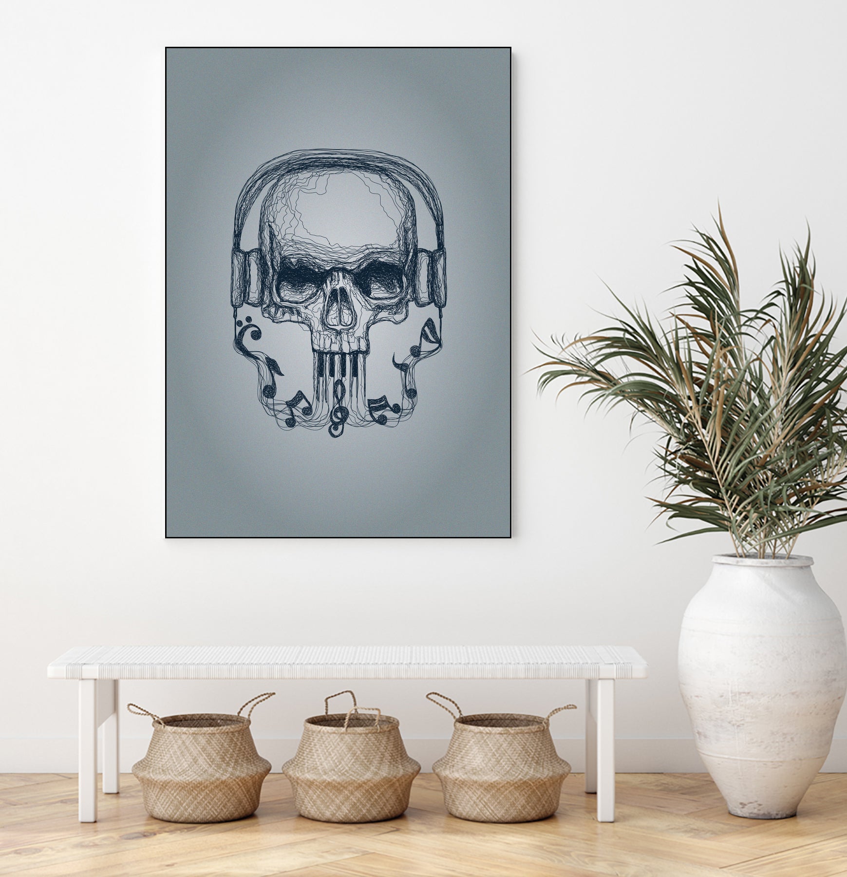 SKULL-LINE MUSIC by IllustRed Créative Studio on GIANT ART - black digital drawing