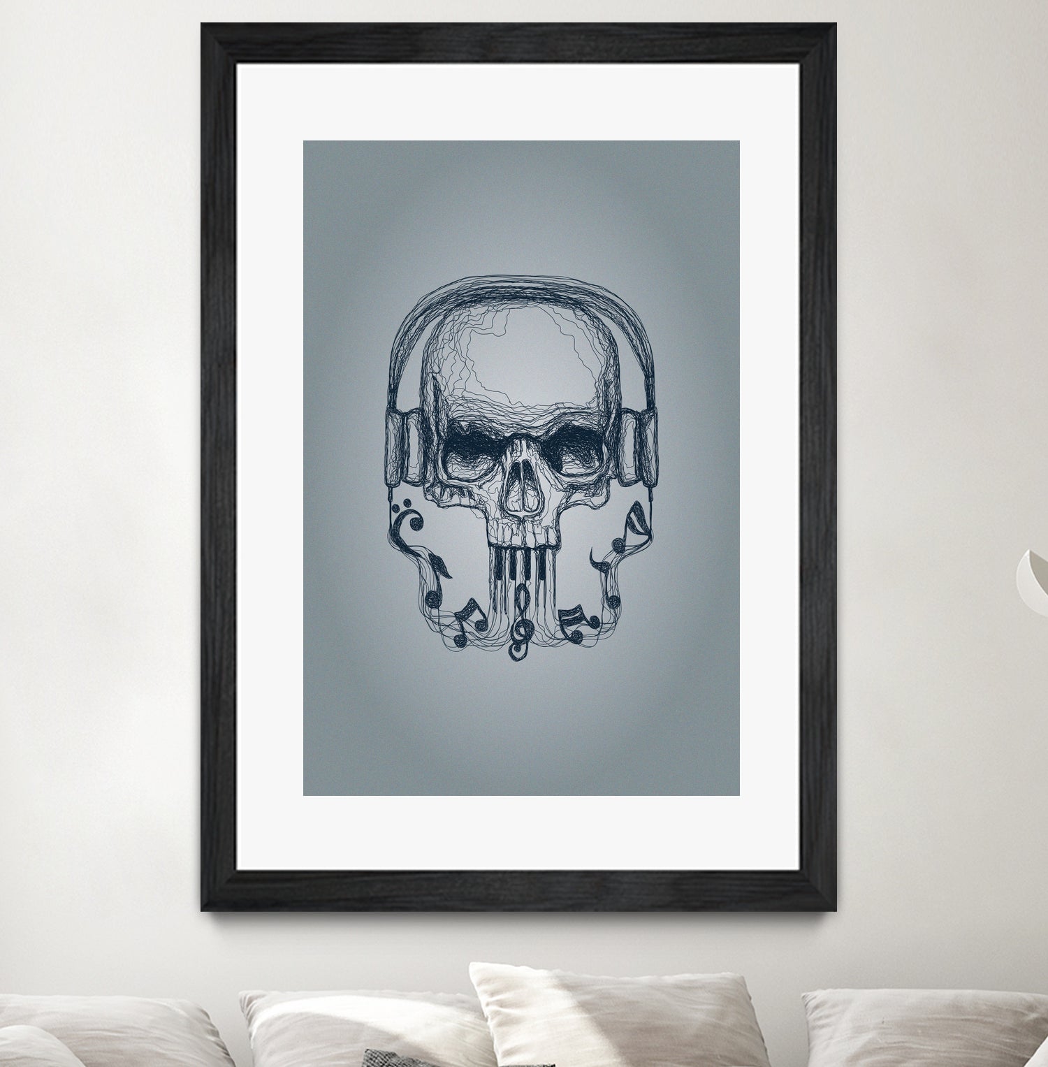 SKULL-LINE MUSIC by IllustRed Créative Studio on GIANT ART - black digital drawing