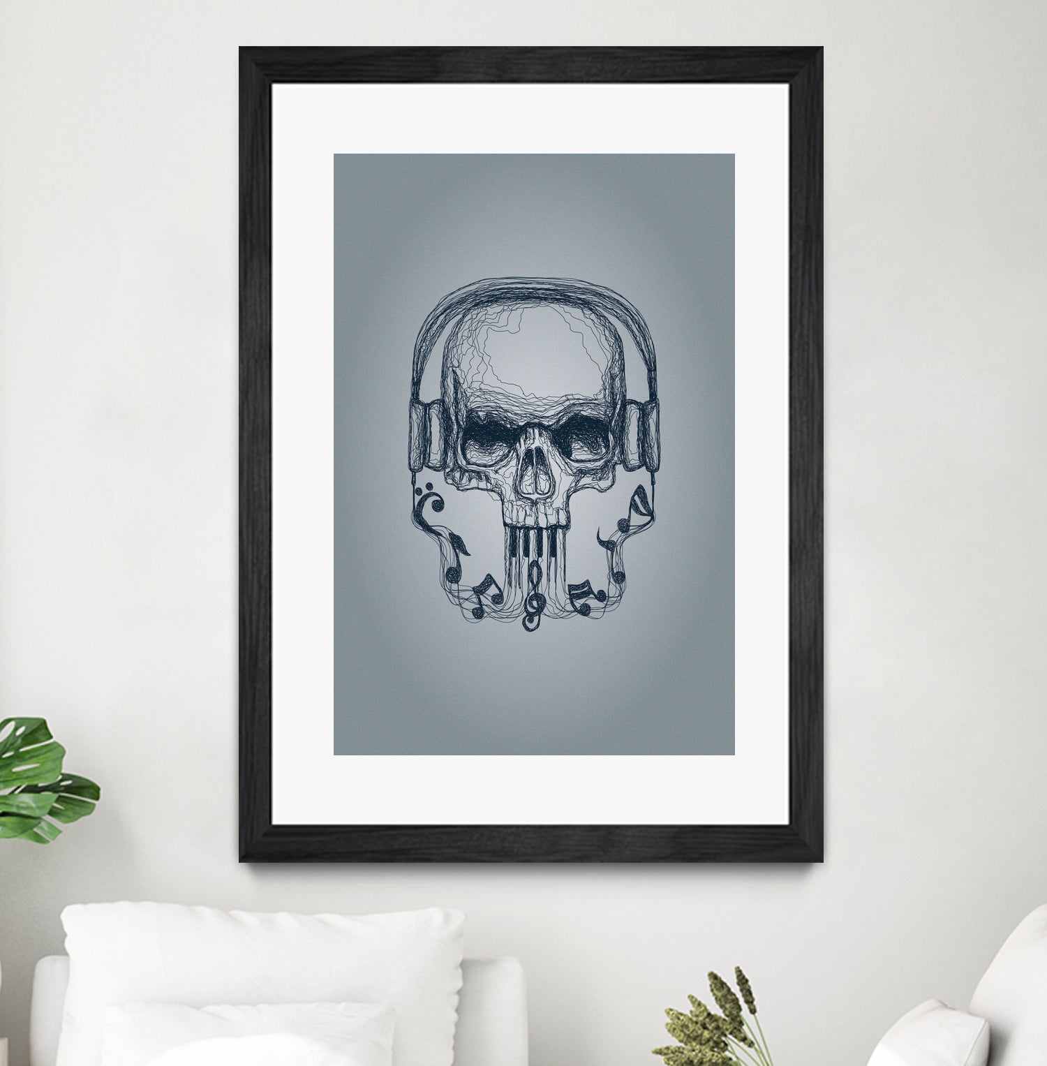 SKULL-LINE MUSIC by IllustRed Créative Studio on GIANT ART - black digital drawing