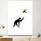 Chimpanzee and Banana Taped by Afif Quilimo on GIANT ART - white digital drawing