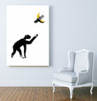 Chimpanzee and Banana Taped by Afif Quilimo on GIANT ART - white digital drawing