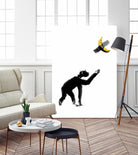 Chimpanzee and Banana Taped by Afif Quilimo on GIANT ART - white digital drawing
