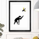 Chimpanzee and Banana Taped by Afif Quilimo on GIANT ART - white digital drawing