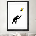 Chimpanzee and Banana Taped by Afif Quilimo on GIANT ART - white digital drawing