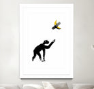 Chimpanzee and Banana Taped by Afif Quilimo on GIANT ART - white digital drawing