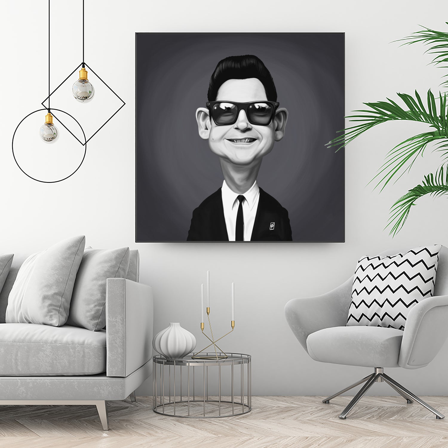 Roy Orbison by Rob Snow on GIANT ART - gray digital painting