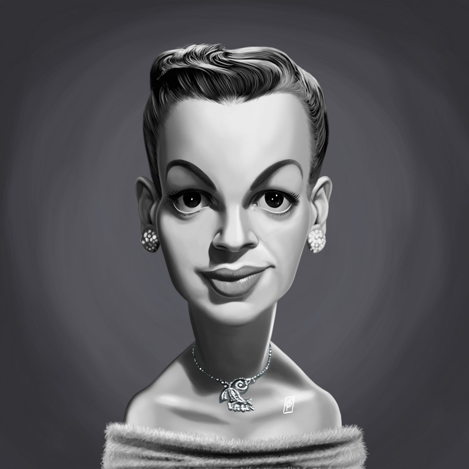 Judy Garland by Rob Snow on GIANT ART - gray digital painting