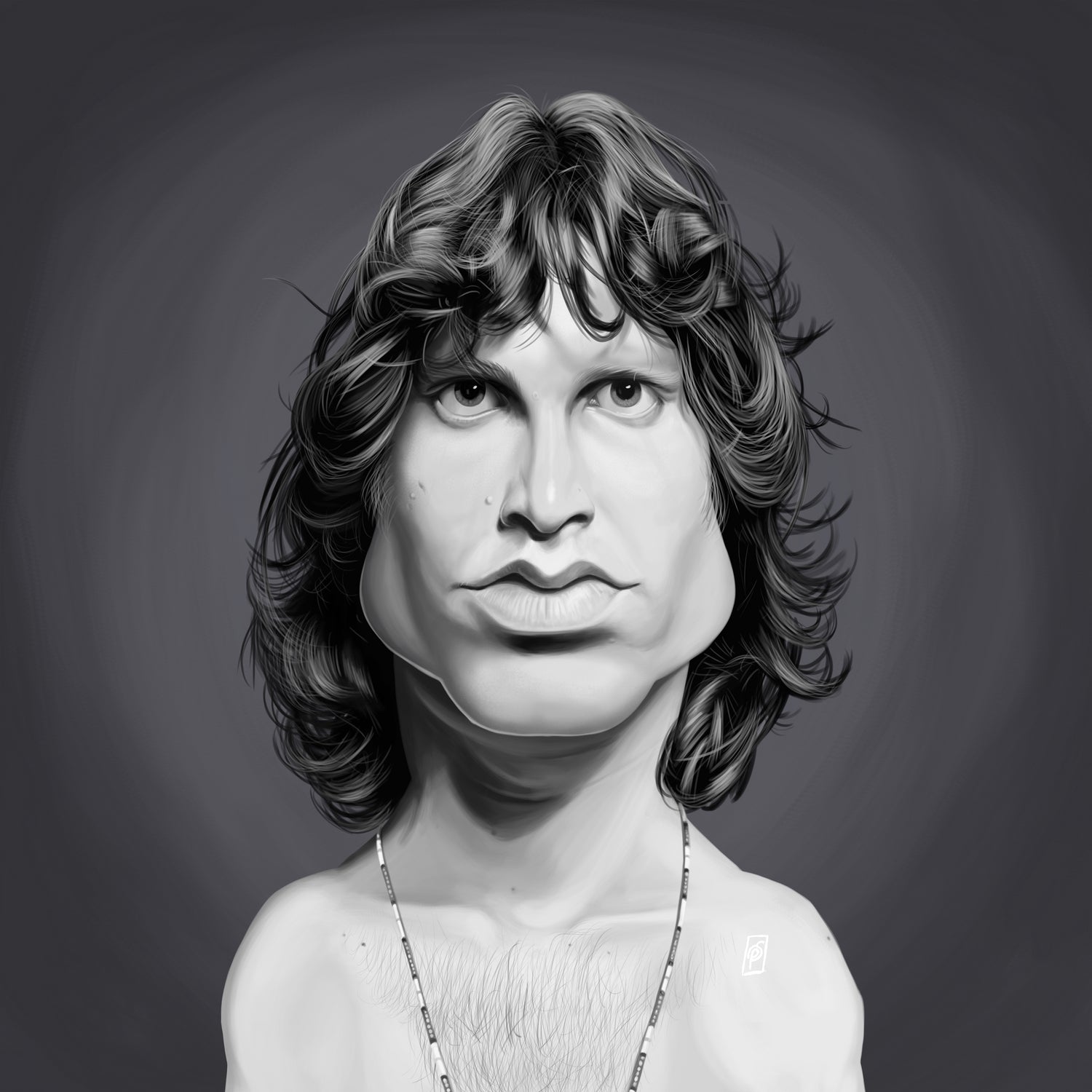 Jim Morrison by Rob Snow on GIANT ART - gray digital painting