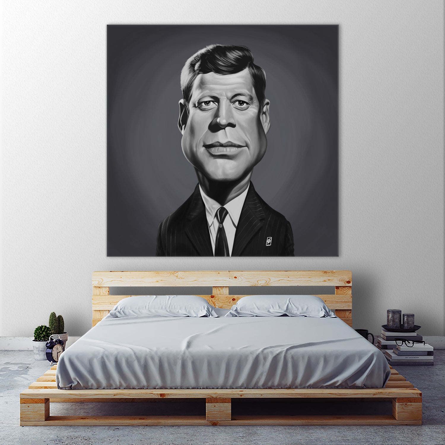 John F Kennedy by Rob Snow on GIANT ART - gray digital painting