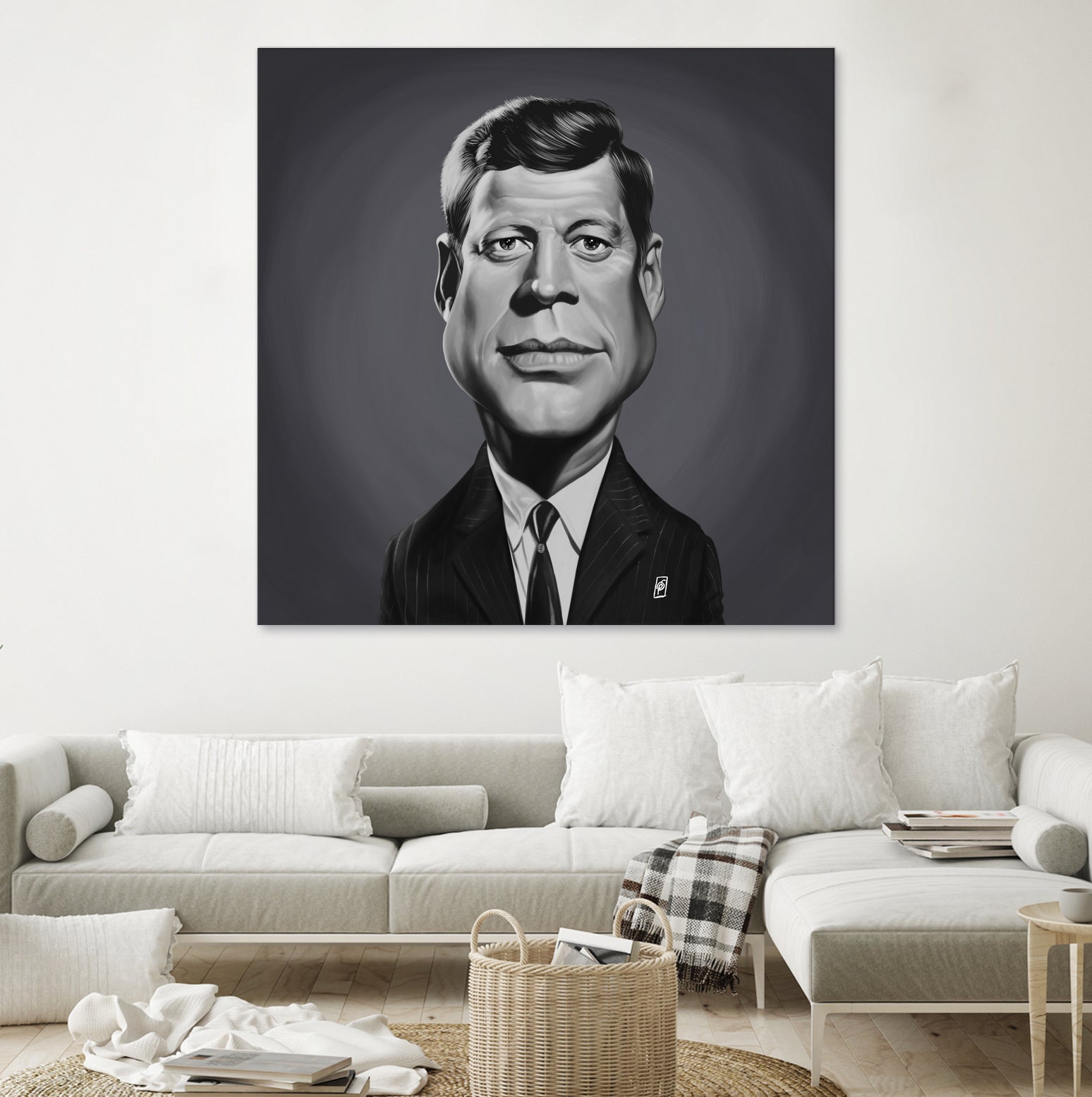 John F Kennedy by Rob Snow on GIANT ART - gray digital painting