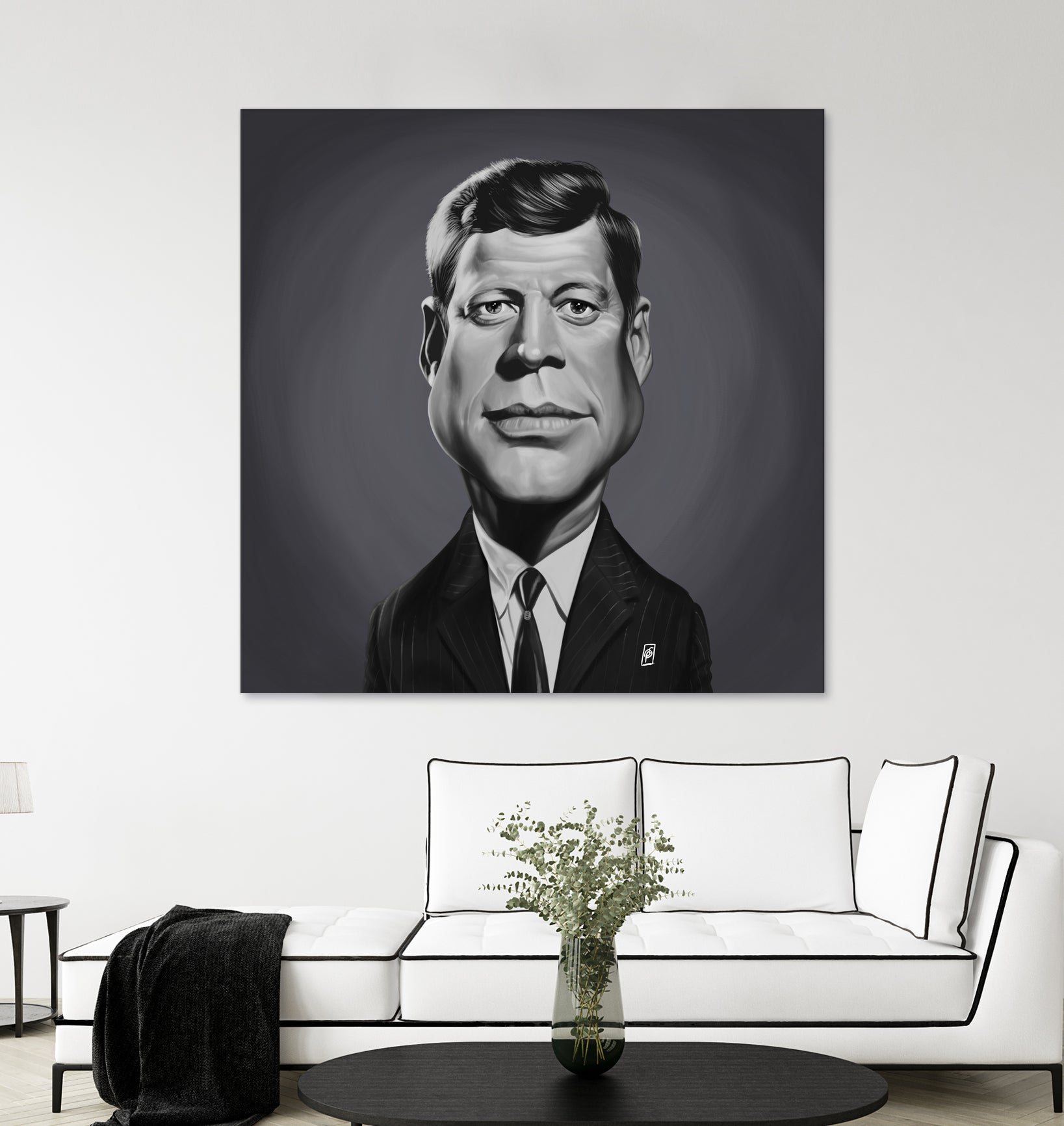 John F Kennedy by Rob Snow on GIANT ART - gray digital painting