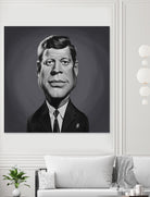 John F Kennedy by Rob Snow on GIANT ART - gray digital painting