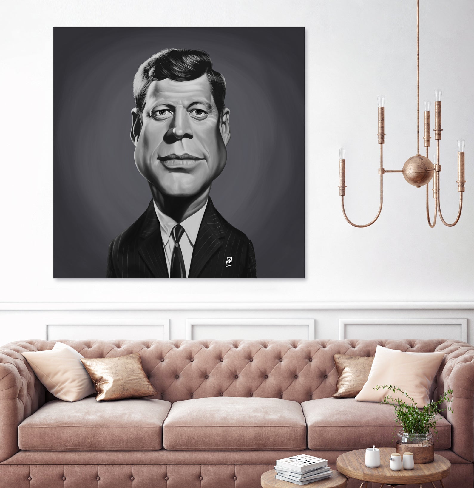 John F Kennedy by Rob Snow on GIANT ART - gray digital painting