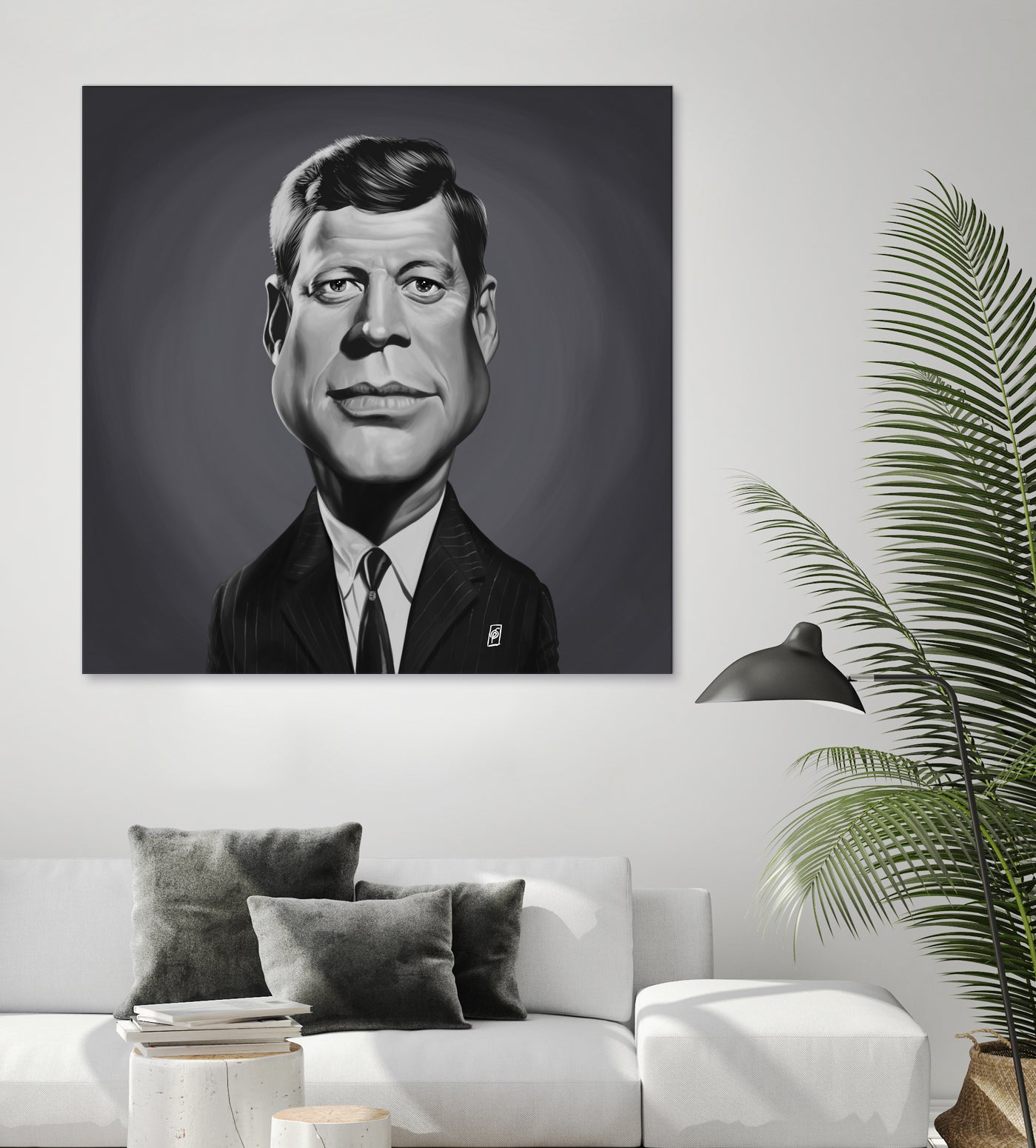 John F Kennedy by Rob Snow on GIANT ART - gray digital painting