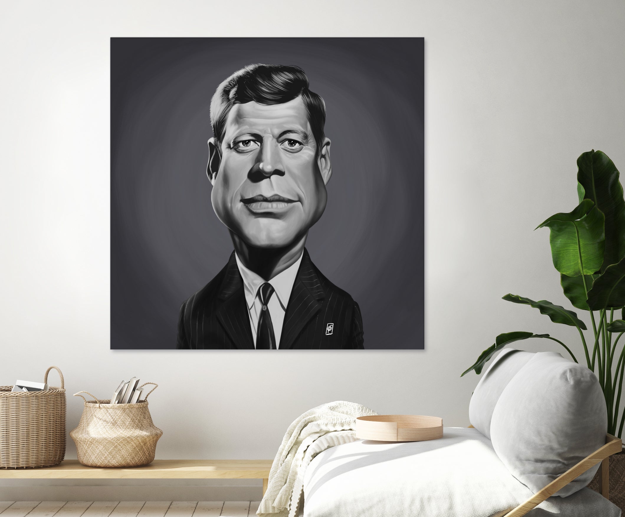 John F Kennedy by Rob Snow on GIANT ART - gray digital painting