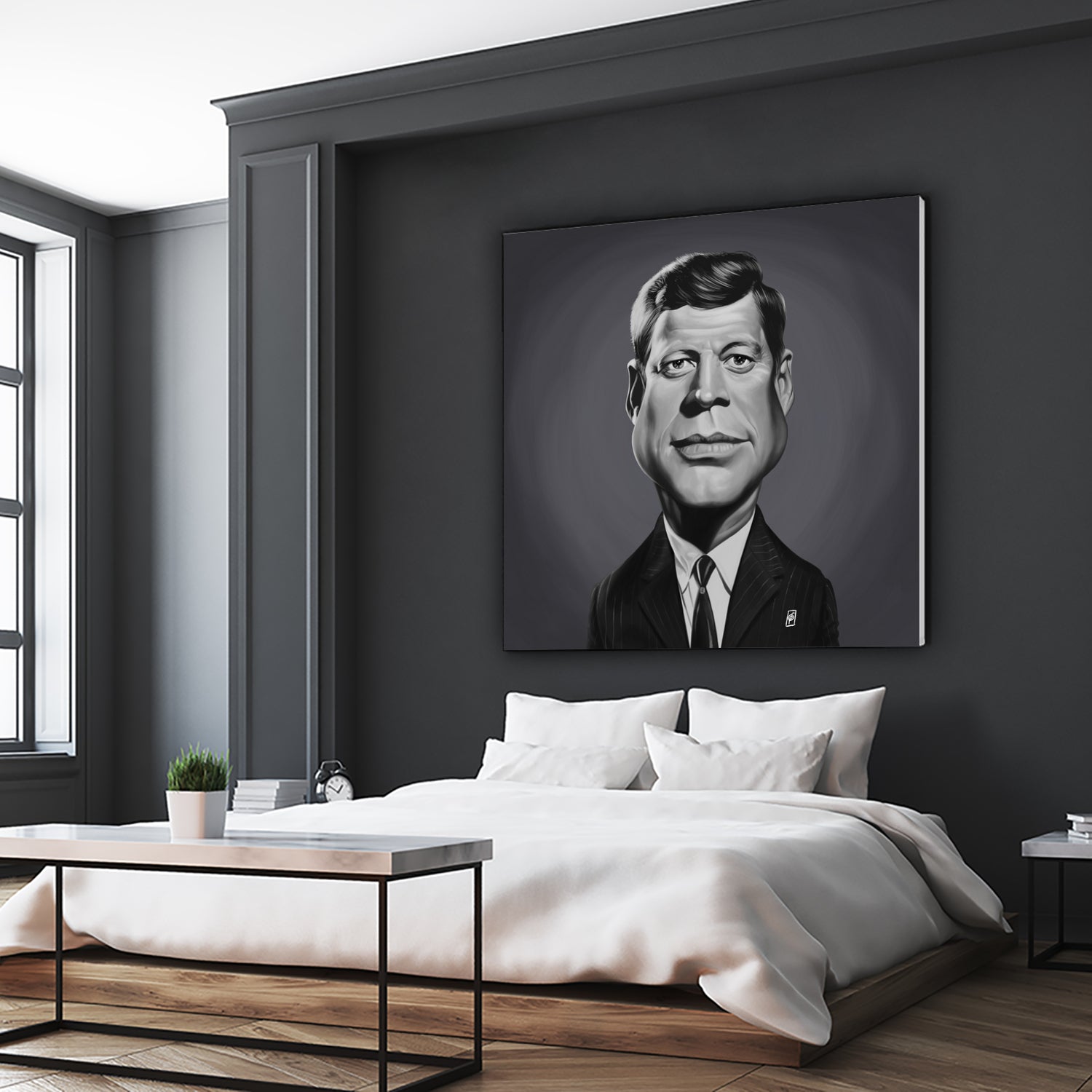 John F Kennedy by Rob Snow on GIANT ART - gray digital painting