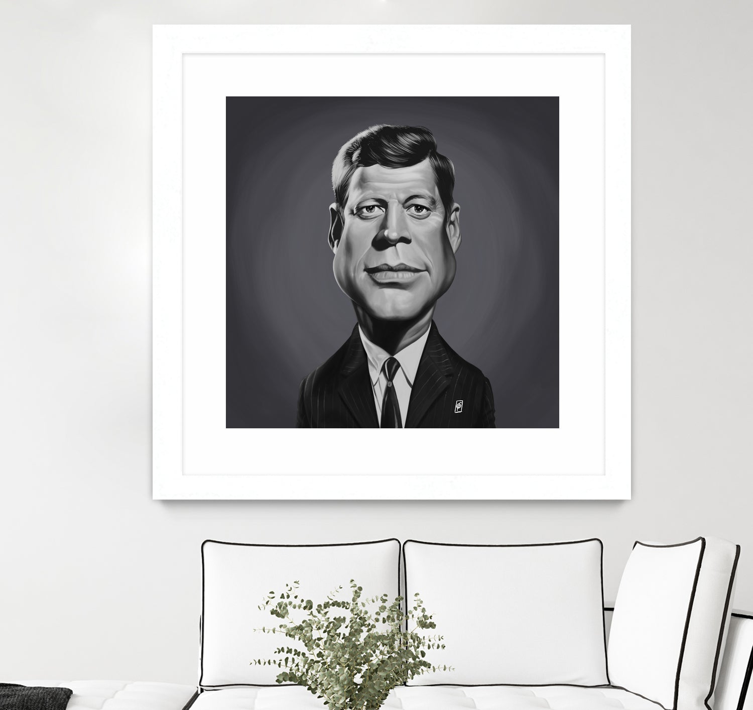 John F Kennedy by Rob Snow on GIANT ART - gray digital painting