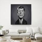 John F Kennedy by Rob Snow on GIANT ART - gray digital painting