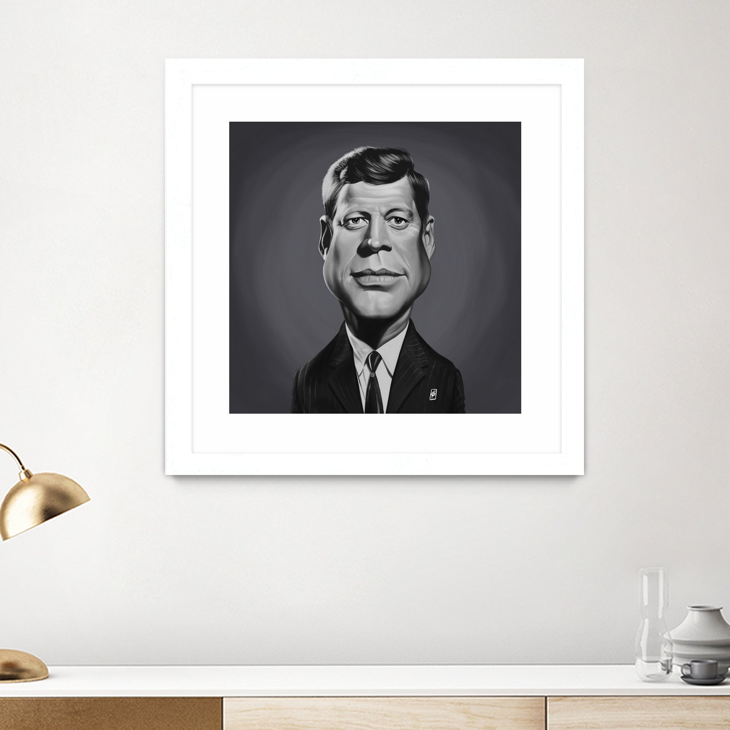 John F Kennedy by Rob Snow on GIANT ART - gray digital painting