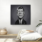 John F Kennedy by Rob Snow on GIANT ART - gray digital painting