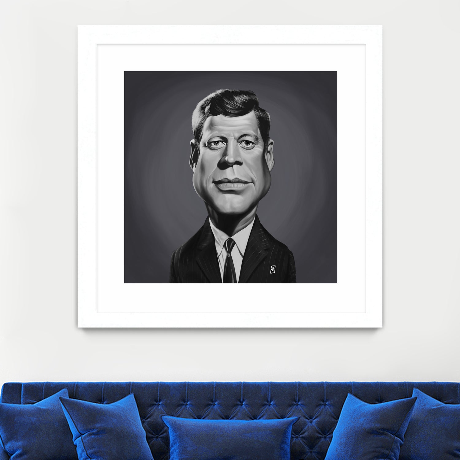 John F Kennedy by Rob Snow on GIANT ART - gray digital painting