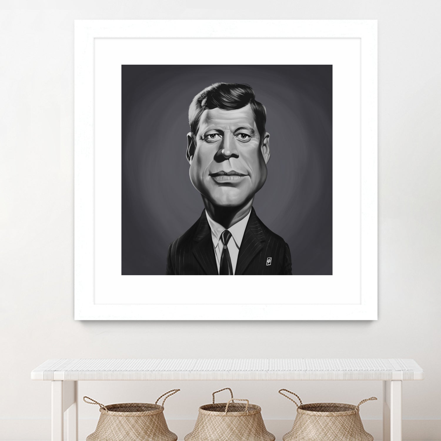 John F Kennedy by Rob Snow on GIANT ART - gray digital painting