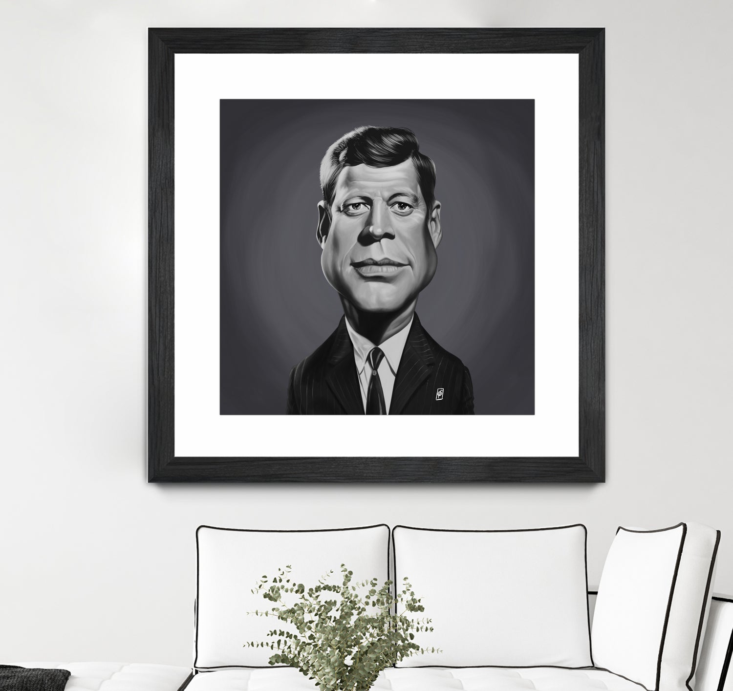 John F Kennedy by Rob Snow on GIANT ART - gray digital painting