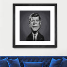 John F Kennedy by Rob Snow on GIANT ART - gray digital painting