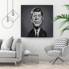 John F Kennedy by Rob Snow on GIANT ART - gray digital painting