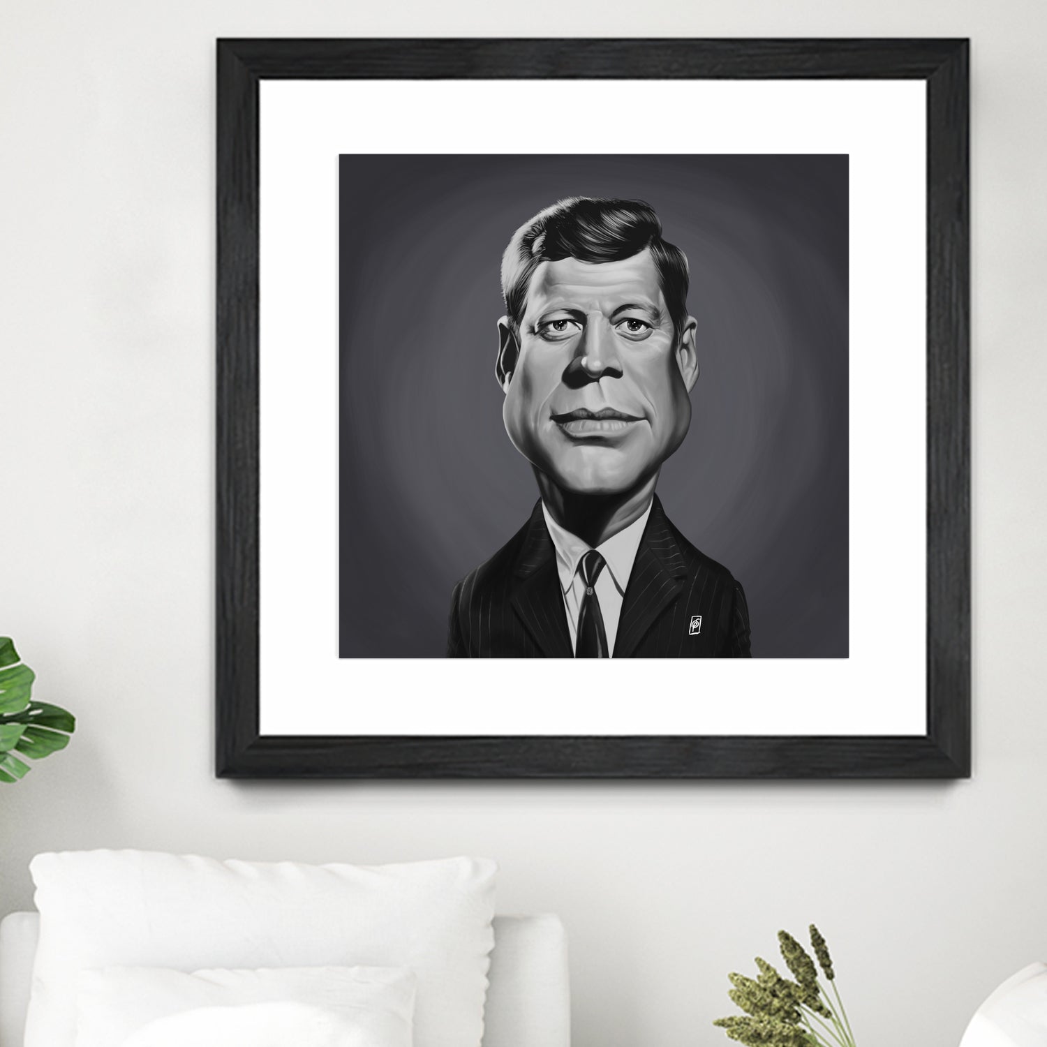 John F Kennedy by Rob Snow on GIANT ART - gray digital painting