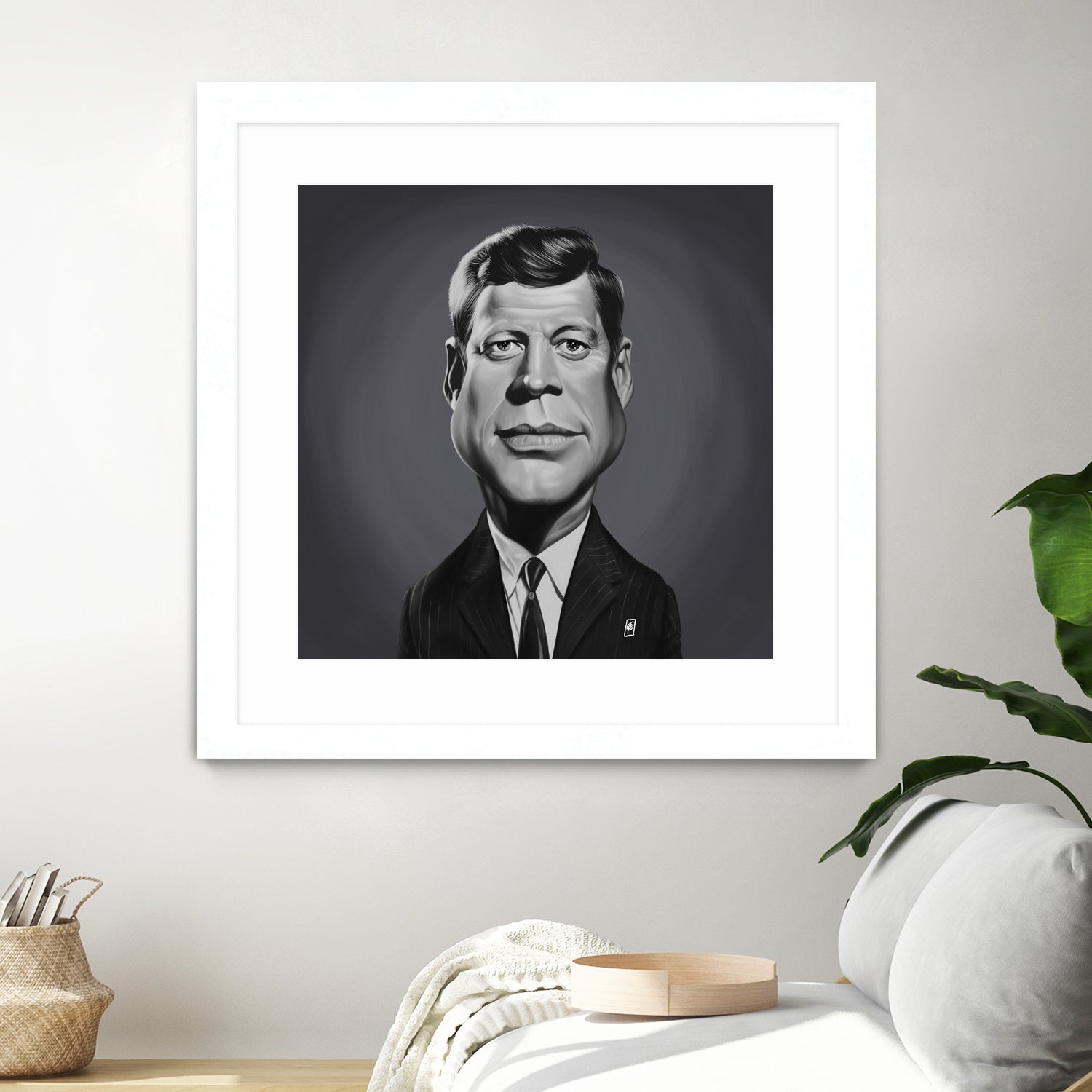 John F Kennedy by Rob Snow on GIANT ART - gray digital painting